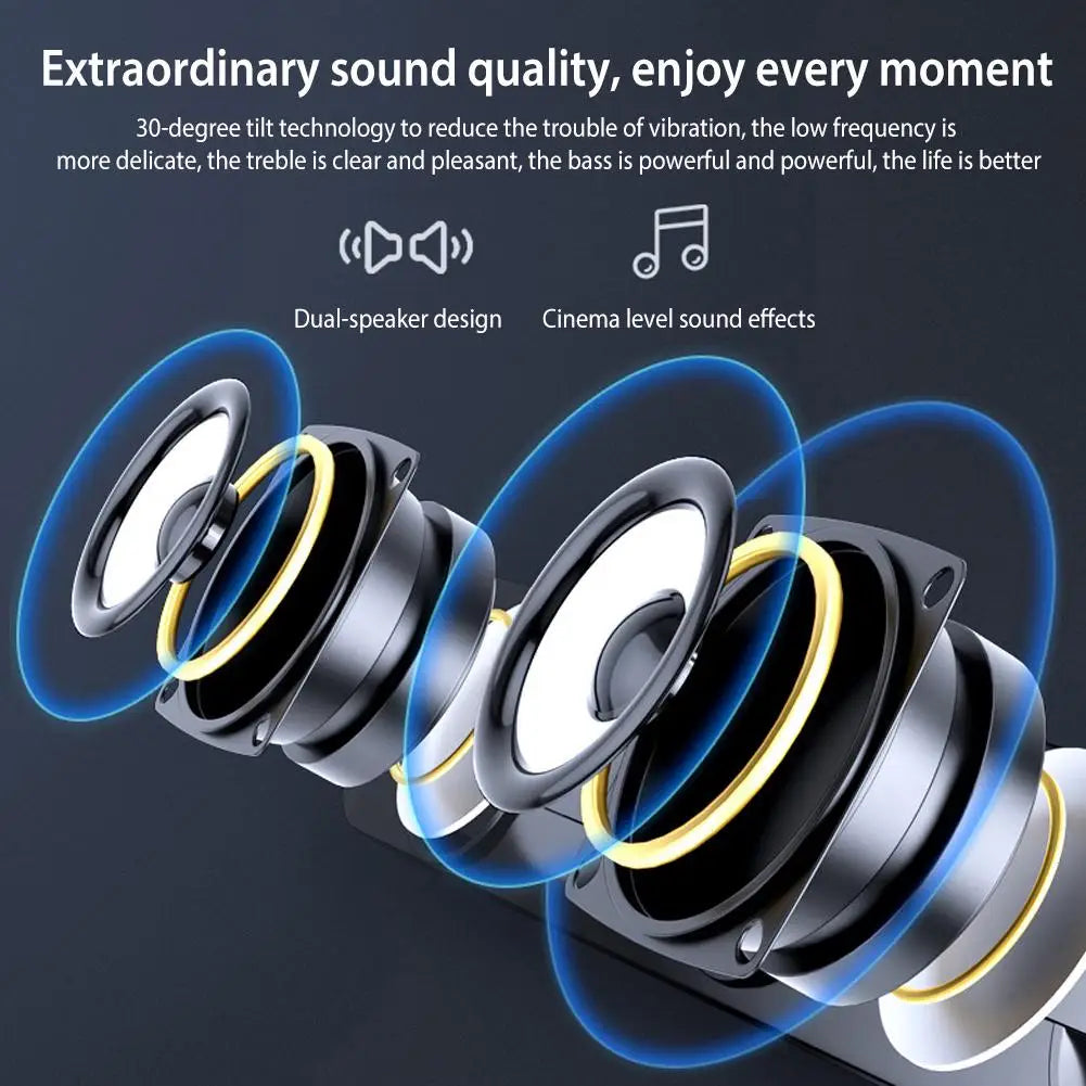 Barra de sonido Salange con Bluetooth y cable USB, altavoces estéreo para proyector, PC, portátil, teléfono, ordenador, altavoz auxiliar de 3,5 mm.