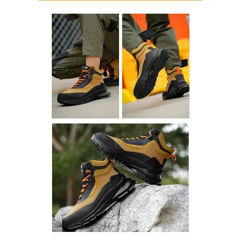 Zapatos de seguridad antisalpicaduras para hombre, botas de trabajo resistentes al desgaste, zapatos con punta de acero, zapatos protectores a prueba de pinchazos, zapatillas de seguridad