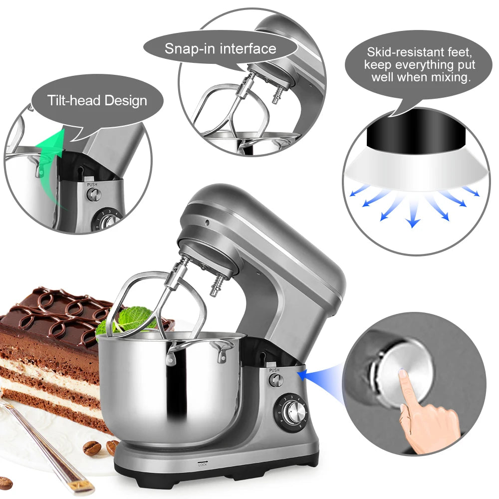Batidora de pie de alta potencia para el hogar, 2000 W, 11 L, para masa de pan y pasteles, electrodoméstico de cocina eléctrico planetario.