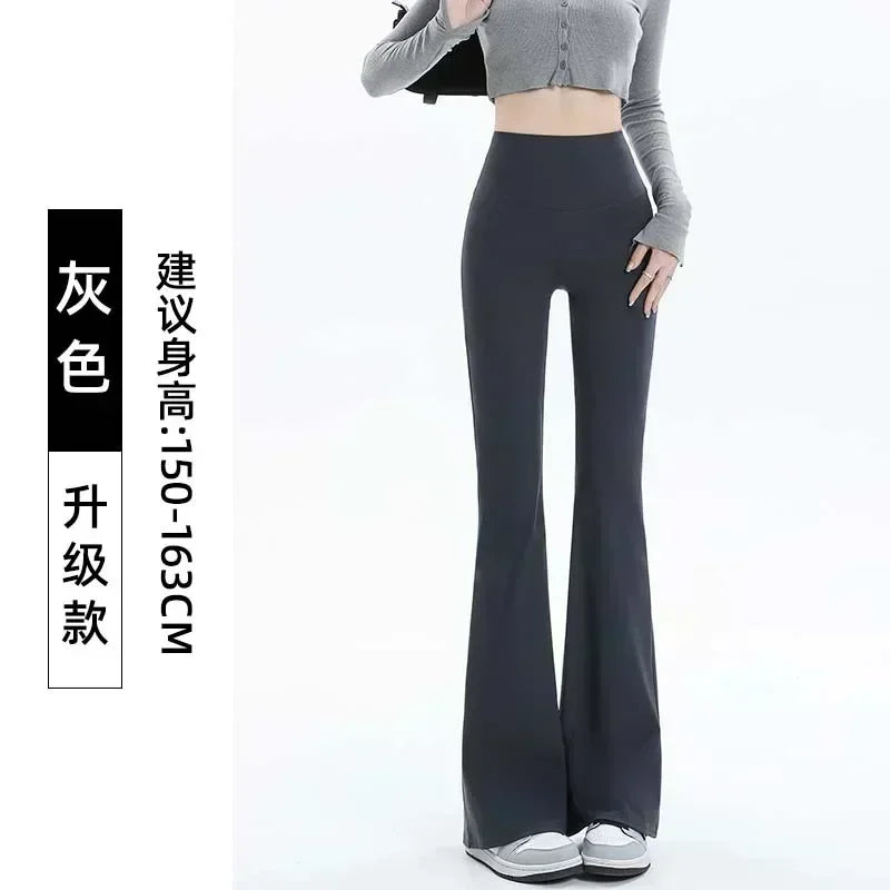 Pantalones de mujer, leggings acampanados, cintura alta, pernera ancha, pantalones de yoga, mallas deportivas sin costuras, para entrenamiento, gimnasio, ropa deportiva informal, adelgazantes.