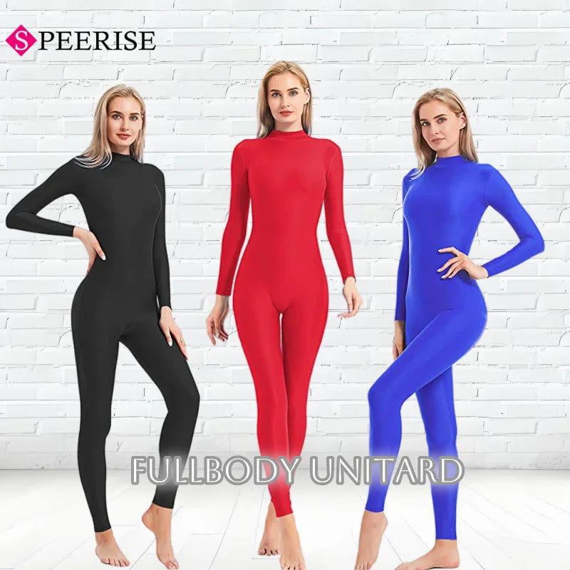 Mono de cuello alto unisex, leotardo de cuerpo entero, mono de yoga de manga larga para mujer, mono de gato, ropa deportiva diaria, trajes de cosplay