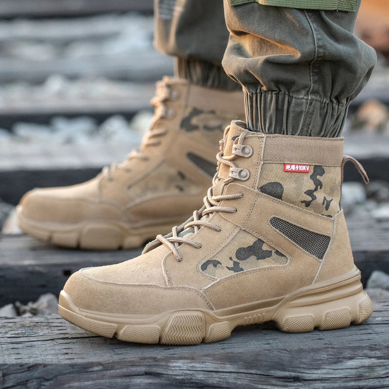 Zapatillas indestructibles, zapatos de seguridad con puntera de acero, resistentes a perforaciones, botas tácticas