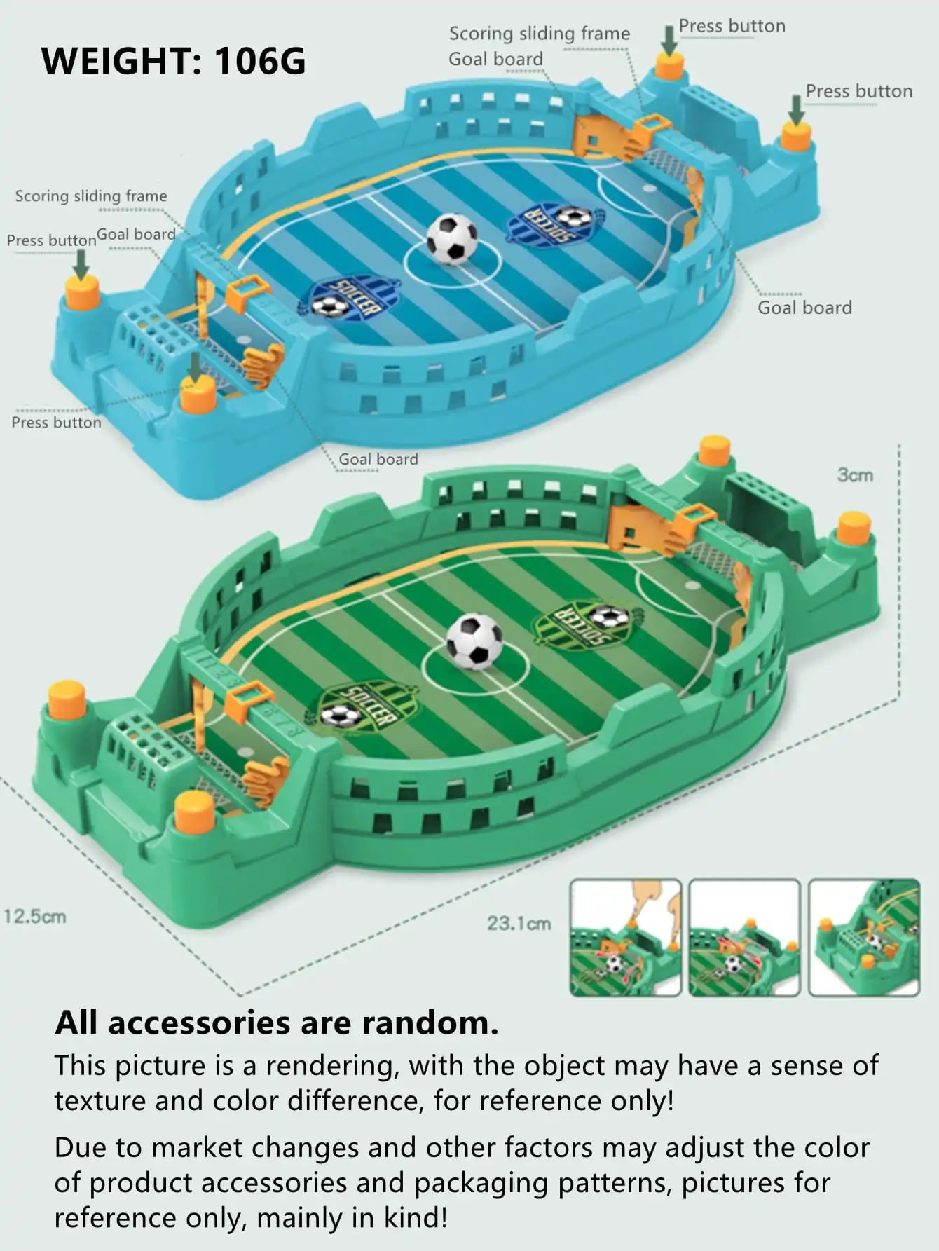 Mini juego interactivo de mesa de fútbol, mesas de fútbol, juegos deportivos de competición, catapulta de escritorio, juguetes para juegos familiares