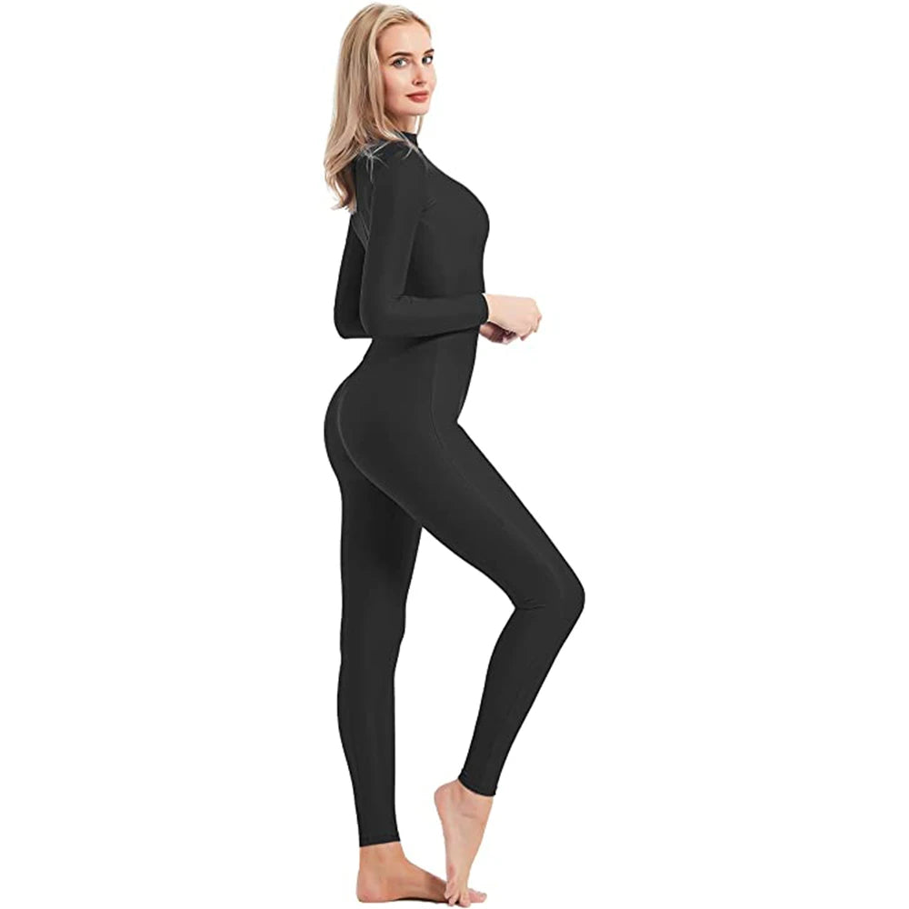 Mono de cuello alto unisex, leotardo de cuerpo entero, mono de yoga de manga larga para mujer, mono de gato, ropa deportiva diaria, trajes de cosplay
