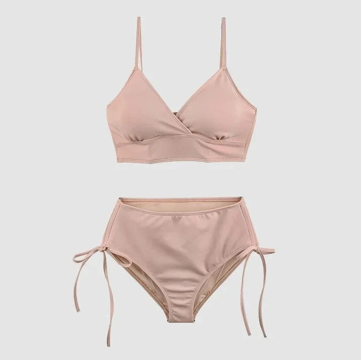 Conjunto de bikini de nailon de moda, multicolor, sexy, para mujer, estilo coreano, diseño independiente, recién llegado 2025