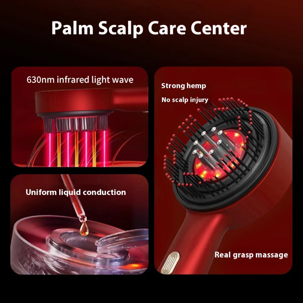 Cepillo eléctrico para el crecimiento del cabello con luz infrarroja, masajeador de puntos de acupuntura para el cuero cabelludo, peines depuradores para ejercicios anticaída.