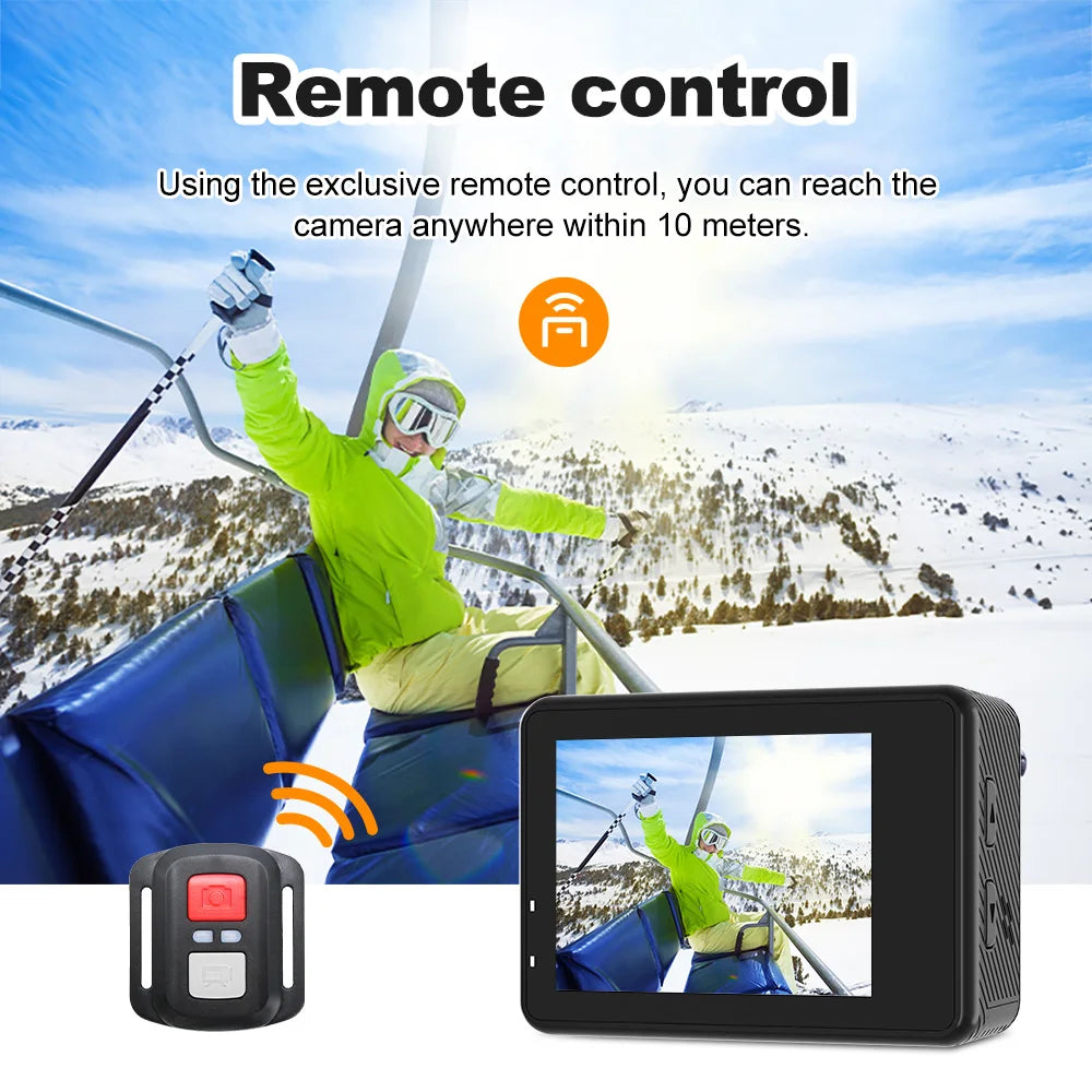 Cámara de acción Ourlife 5K 4K60FPS, pantalla táctil de 2.0 pulgadas, WiFi, gran angular de 170°, resistente al agua hasta 30 m, con casco, grabación de vídeo, cámaras deportivas.