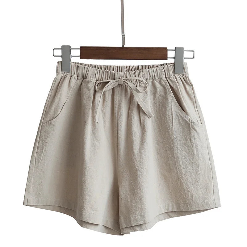 Pantalones cortos de verano para mujer, informales, de cintura alta, para adolescentes y niñas, transpirables, para correr y playa