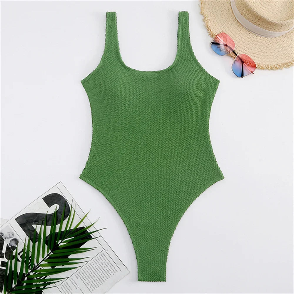 Sexy Solid Swimwear Female One Piece Swimsuit Closed Push Up Women's Swimming Bathing Suits Bodysuit Beach Pool Bather 2025