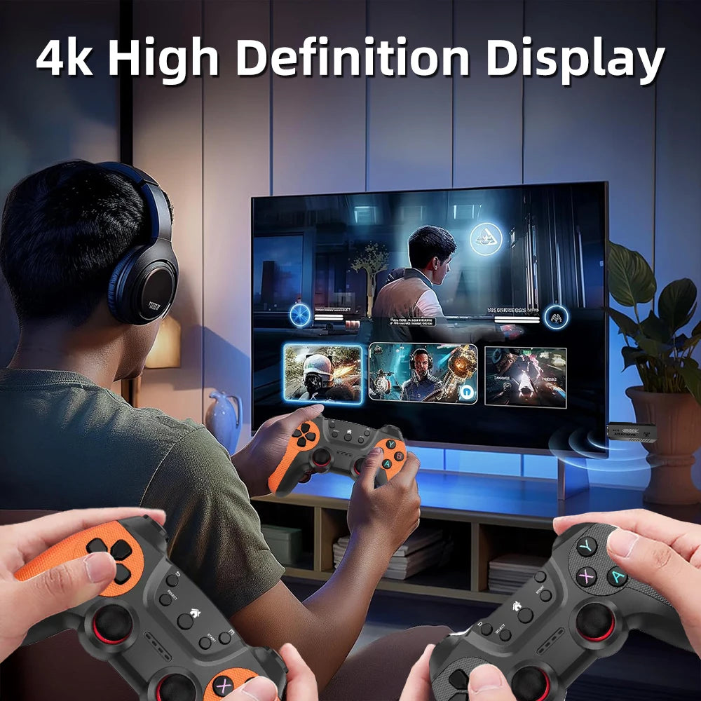 Consolas de videojuegos Velec, controlador inalámbrico doble de 2,4 G, 4K, 20 000 juegos, 64 GB, juegos retro, regalo para TV.