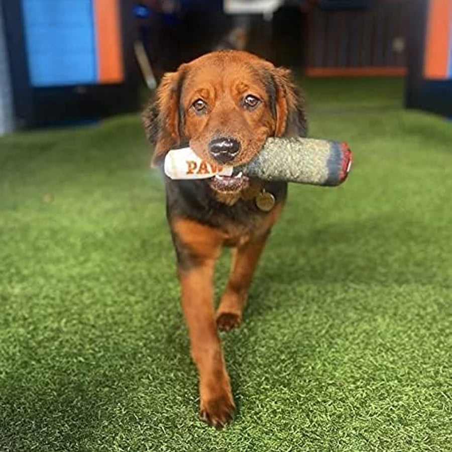 Divertidos juguetes interactivos para perros: peluche chirriante con diseño de cigarro, juguete creativo para masticar para perros pequeños y medianos.