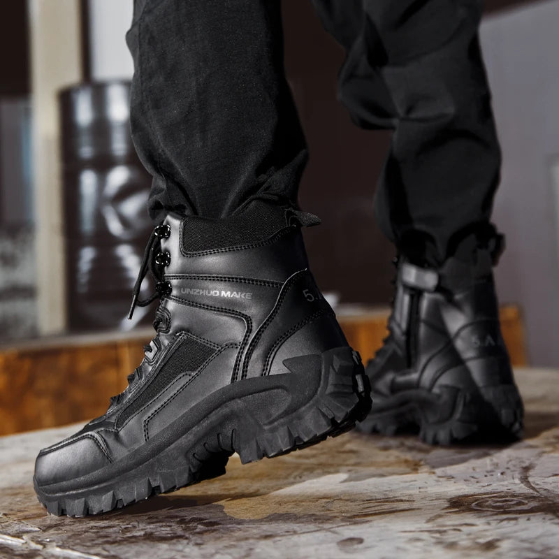 Nuevas botas de senderismo para hombre, botas tácticas de caña alta transpirables para fuerzas especiales en el desierto, botas de combate impermeables para exteriores, botas cálidas para la nieve.