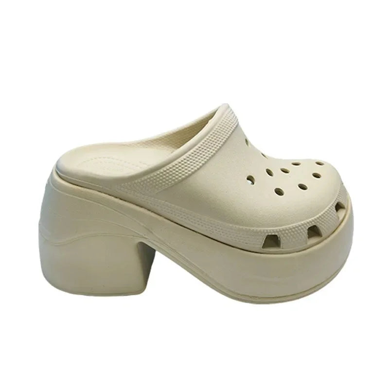 Sandalias cómodas de EVA con tacón grueso y diseño de sirena para mujer, antideslizantes, informales, para playa y exteriores