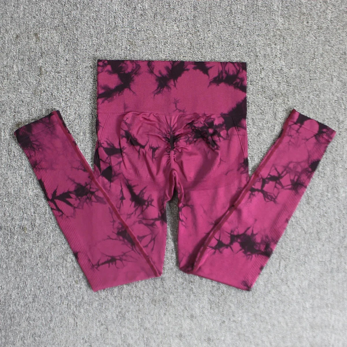Pantalones de yoga sin costuras, gruesos, ajustados, de talle alto, deportivos, teñidos en lana, con efecto melocotón en los glúteos, largos y ceñidos, para hacer ejercicio.