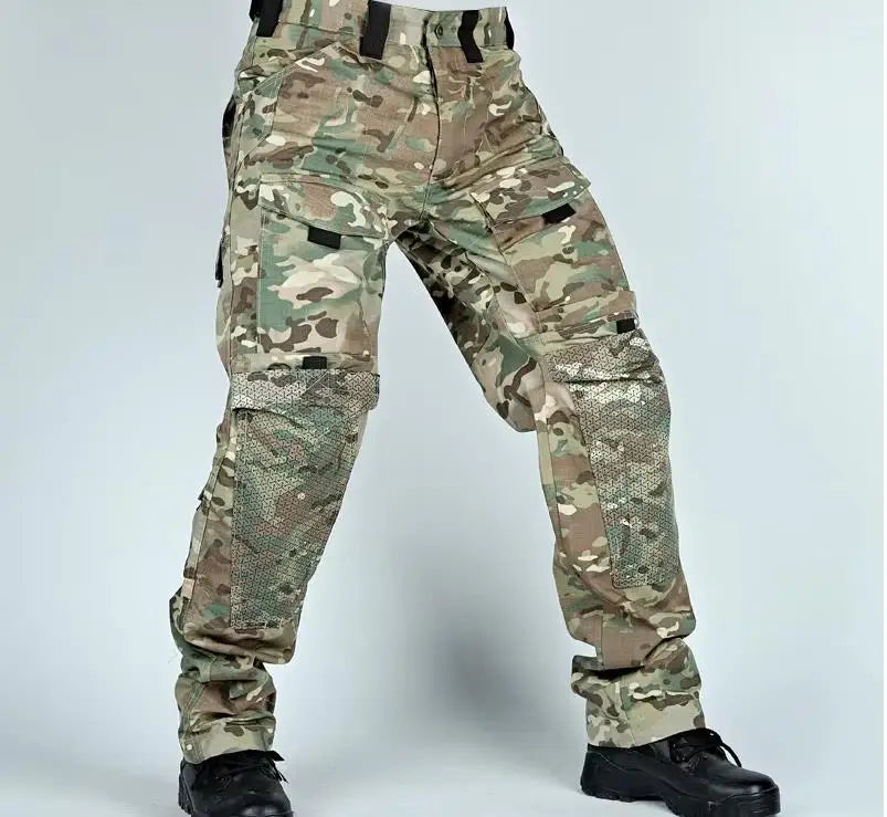 Tactical Cargo Pants Mens Multi-Pockets Wear-resistant Military Trousers Outdoor Training Hiking Fishing Casual Loose Pants Male
