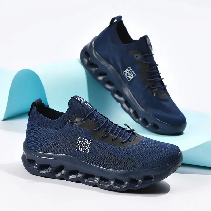 Zapatillas deportivas informales retro de moda para papá con absorción de impactos, parte superior sintética transpirable y suela de goma.