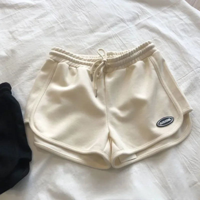 Pantalones cortos de verano para mujer, en forma de A, ajustados, versátiles, holgados, para chica, para verano, para exteriores, informales, deportivos, de tres piezas