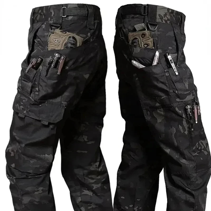 Tactical Cargo Pants Mens Multi-Pockets Wear-resistant Military Trousers Outdoor Training Hiking Fishing Casual Loose Pants Male