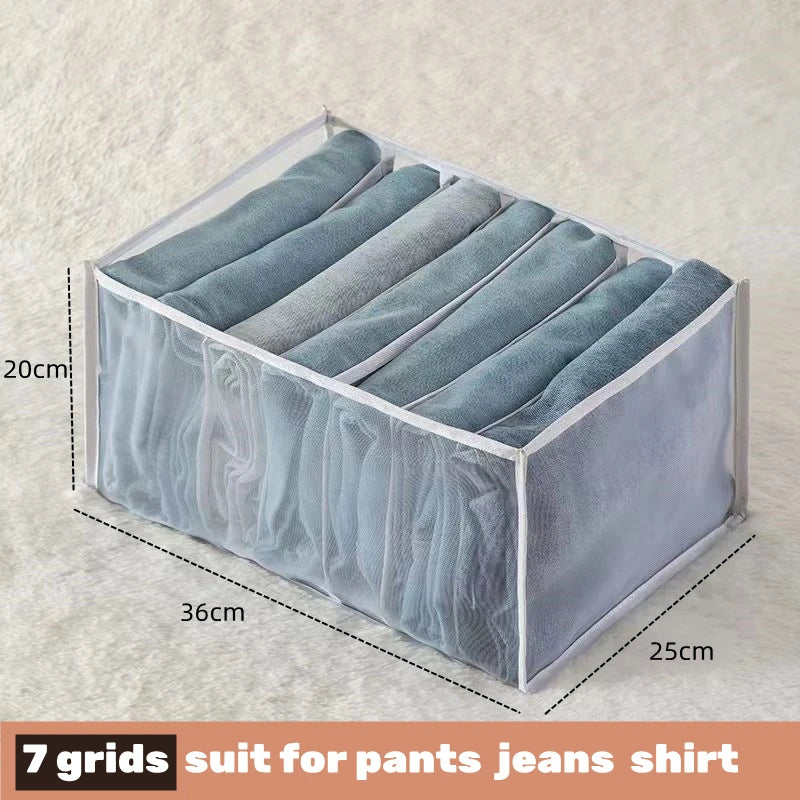 Organizador para ropa interior, calcetines, sujetadores, pantalones, bufandas, corbatas, caja de almacenamiento, organizador de ropa para vaqueros, divisores para cajones, organizador de ropa