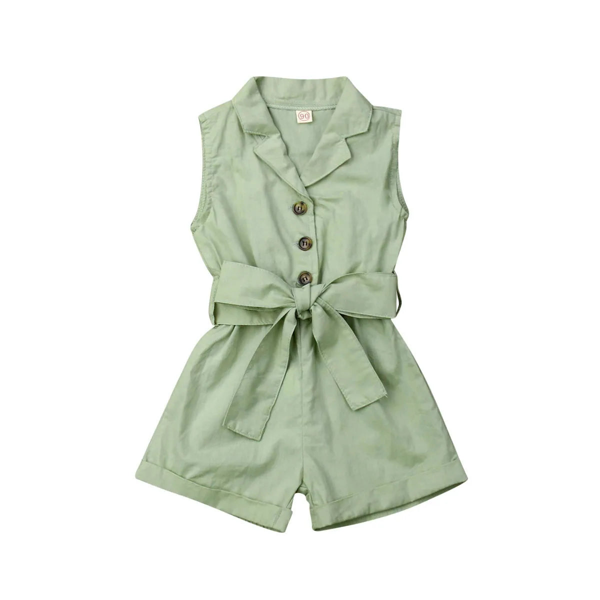 Ropa de moda para niñas pequeñas, monos sin mangas con lazo en la cintura, trajes de verano, mono de verano, ropa para niños