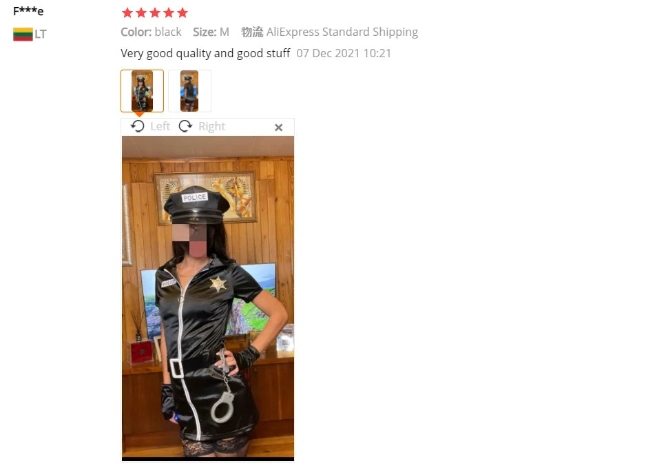 Hot Buy Black Sexy Police Costume Female Cop Officer Uniform Halloween Cosplay Adult Policewoman Fancy Dress