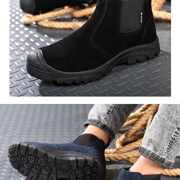 Anti Smashing And Anti Piercing Suede Safety Shoes Men's Steel Toe Cap Protection Work Shoes Fashion Scarpe Antinfortunistiche