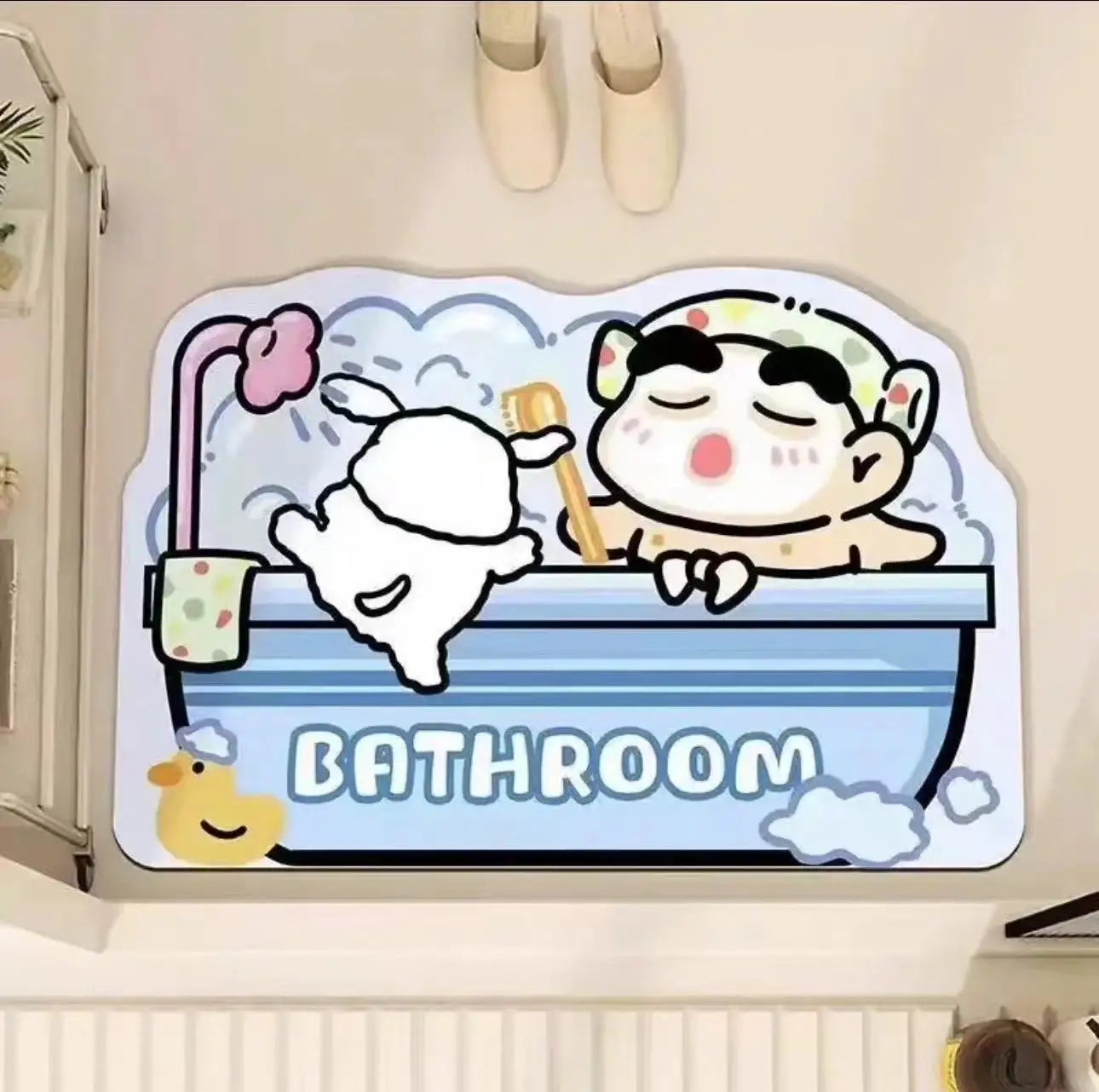 Alfombrilla de ducha de secado rápido, ideal como regalo para el hogar o como accesorio de decoración de anime.