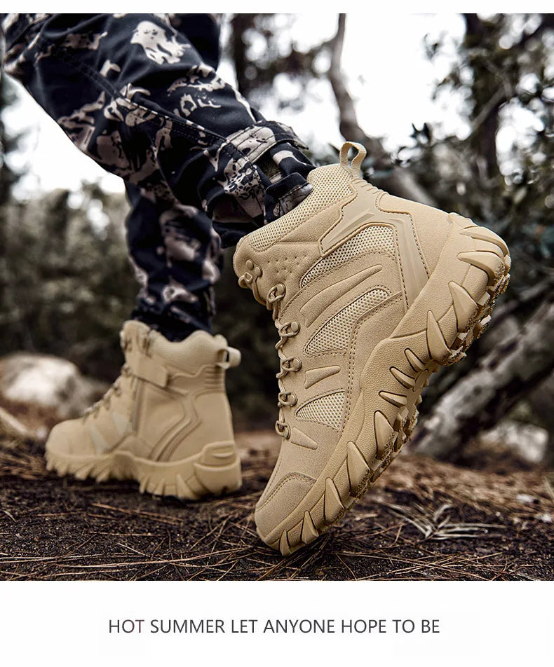 Upgraded Tactics Combat Training Boots Male Outdoors Camping Anti-wear Rapid Response Hiking Shoes Fishing Hunting Sneakers Men