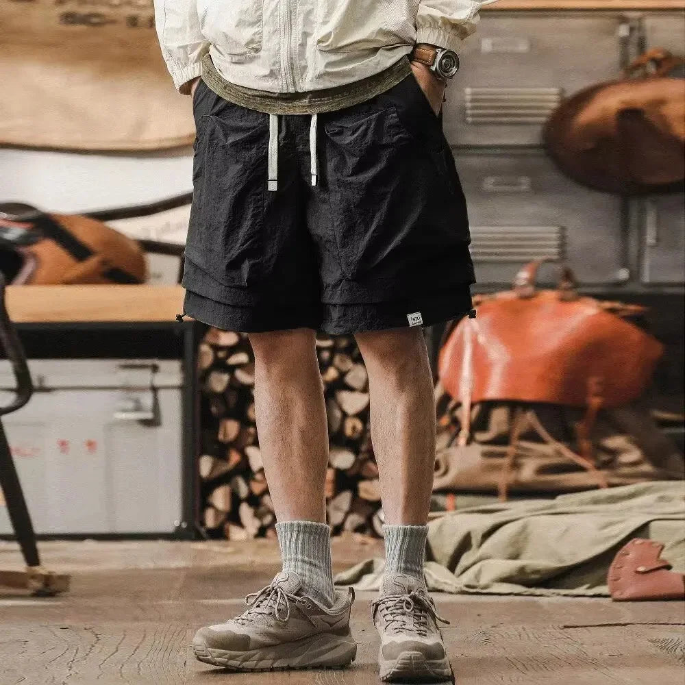 Pantalones cortos de verano para hombre, estilo americano, diseño fino, holgados, talla grande, deportivos, informales, de cinco cuartos