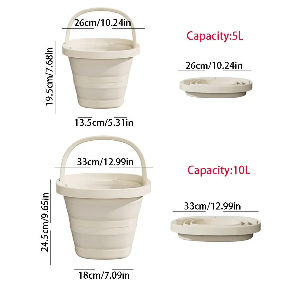 Cubo plegable multifuncional de 5/10 l, portátil, para remojar los pies, compacto y grueso, para pesca al aire libre, lavado de coches y camping.