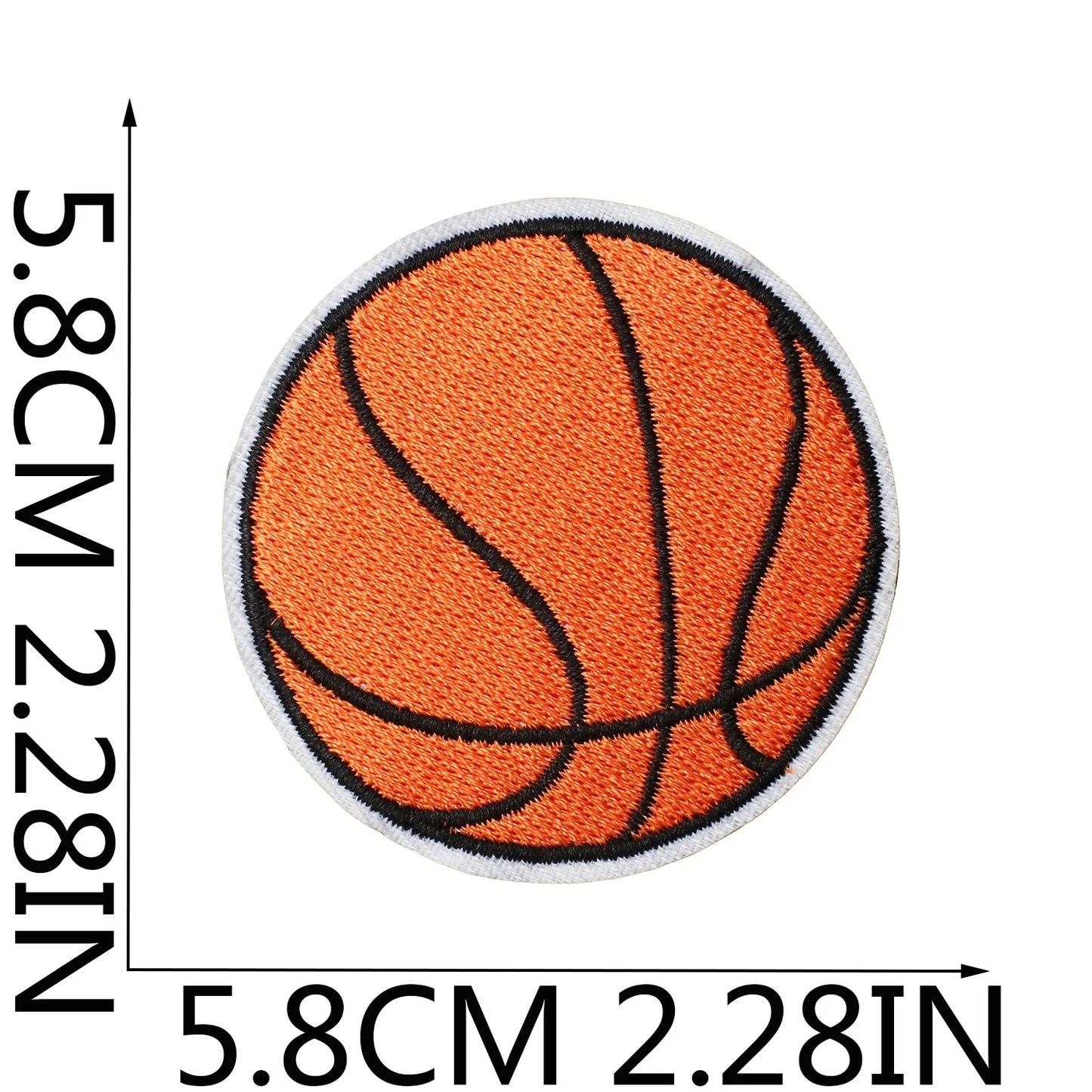 Emblema de baloncesto deportivo, accesorios de ropa, insignia, pegatina bordada, parches termoadhesivos