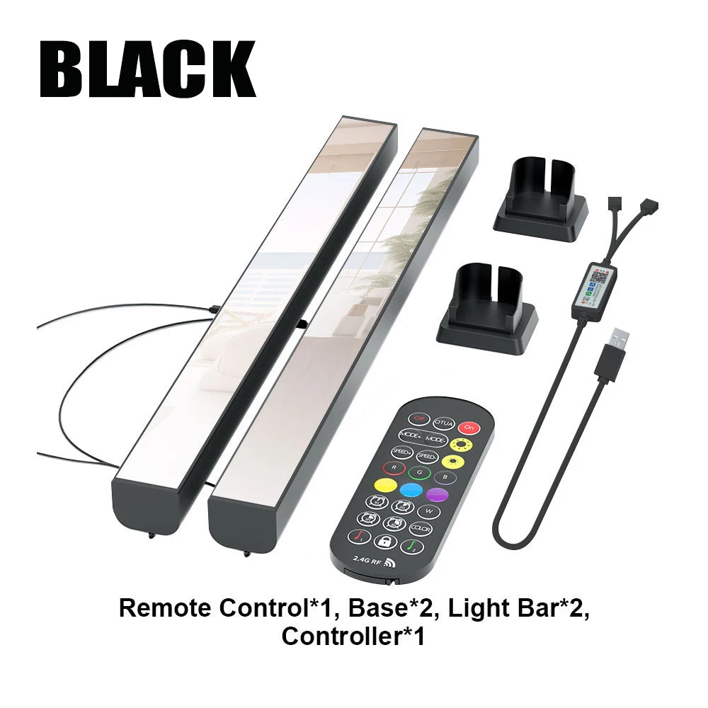 Par de luces LED RGB para decoración de habitaciones, lámpara Abyss con Bluetooth, luz nocturna ambiental, iluminación de ambiente para escritorio, TV, PC, juegos, retroiluminación