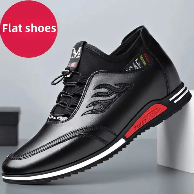 Zapatillas deportivas informales de moda para hombre, con aumento de altura invisible de 6 a 8 cm, de cuero auténtico, para verano.