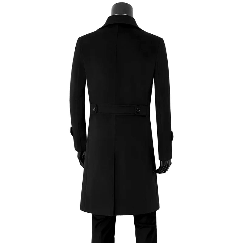 Abrigo de lana de alta calidad para jóvenes, cálido, informal, extralargo, cruzado, grueso, tallas grandes S-7XL 8XL 9XL