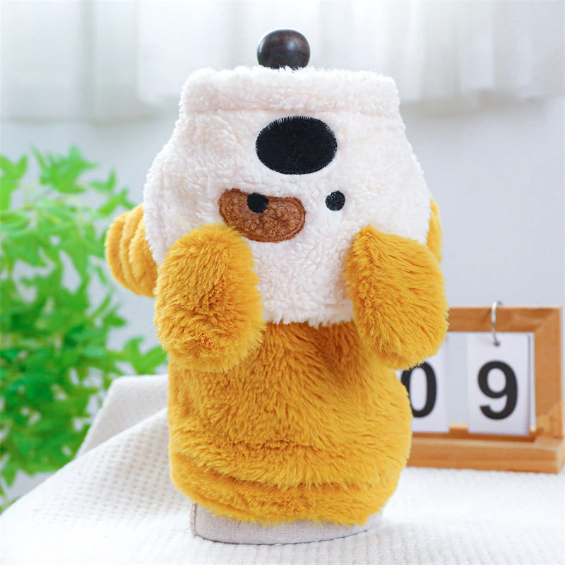 Ropa de forro polar súper suave para mascotas, para otoño e invierno, cálida y de felpa, para perros de cuatro patas, con diseño de dinosaurio, unicornio y gato.