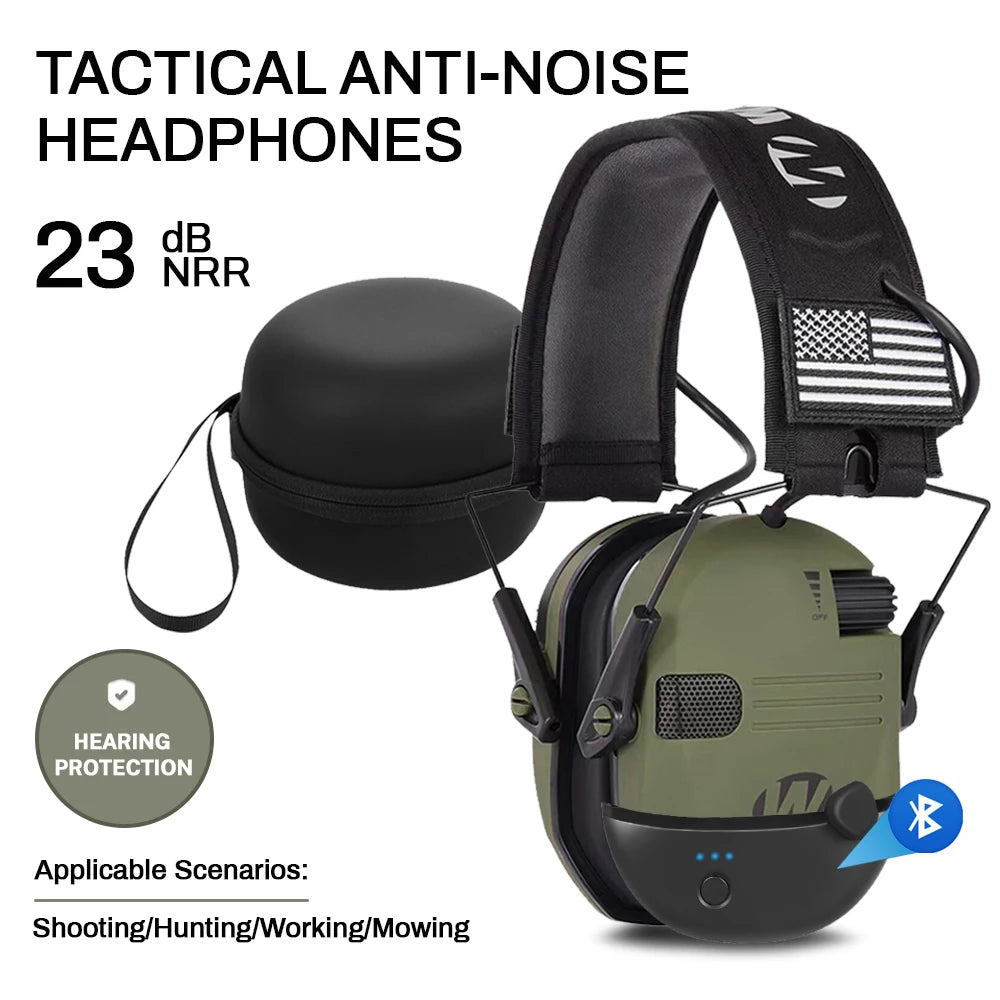Orejeras de seguridad electrónicas para tiro táctico, protección auditiva, reducción de ruido, protector auditivo activo delgado para caza