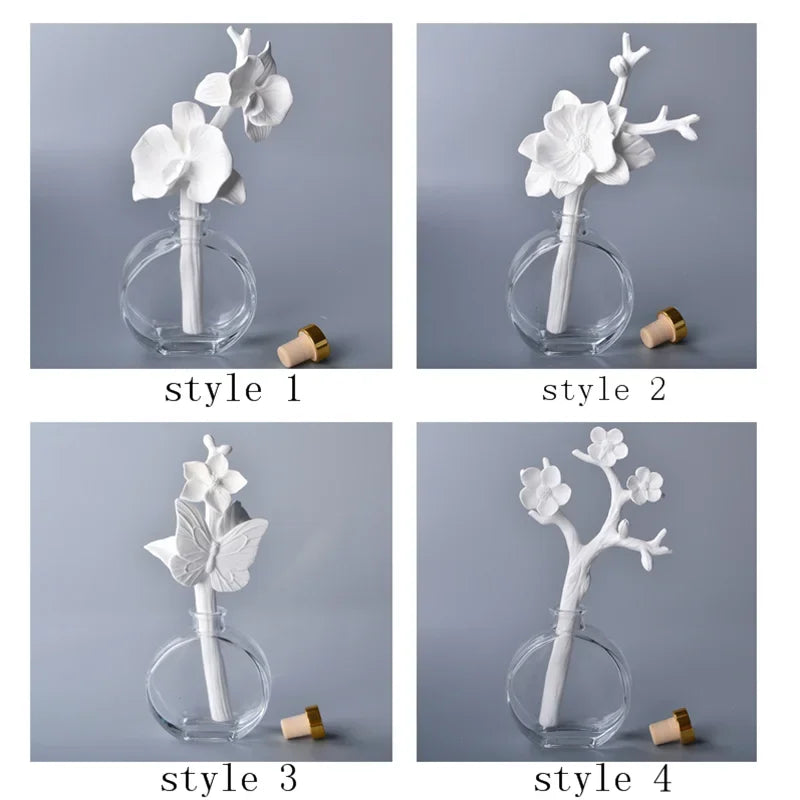 Decoración de fragancias para el hogar, accesorios decorativos, flor de cerámica para difusor de fragancias de interior