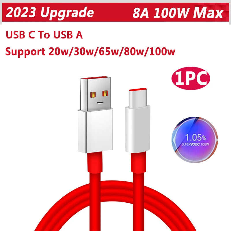 Cable original para OnePlus 13, 12 y 11, 150 W, 100 W y 80 W Supervooc 2.0 Warp, USB tipo C, carga rápida, OnePlus 10T, Nord CE 5, 4, 10, Ace 3
