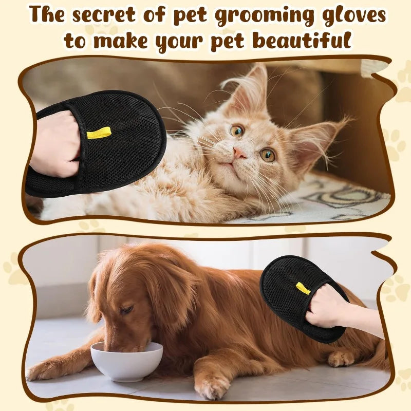 Guantes electrostáticos reutilizables para quitar el pelo de mascotas, cepillo para quitar el pelo de perros y gatos, dispositivo adhesivo, rascador de pelo para el hogar, guantes de aseo para gatos.
