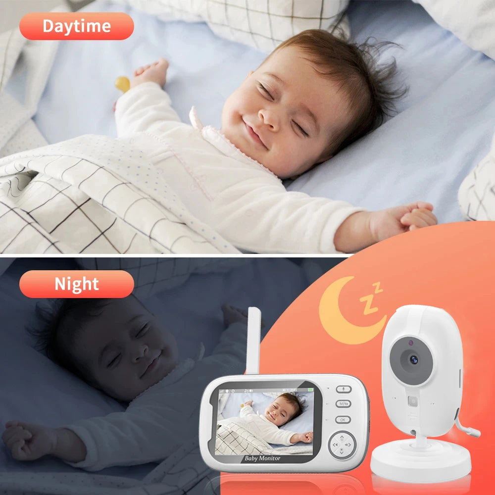 Monitor de bebé inalámbrico Cdycam de 3,5 pulgadas con visión nocturna, monitoreo de temperatura, audio bidireccional, cámara de seguridad para niñera.