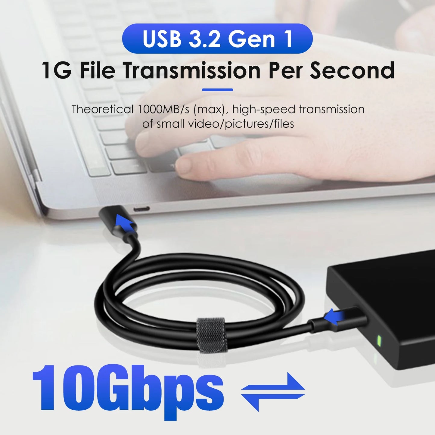 Cable USB C a USB A, USB 3.1, 3.2 Gen2, 10 Gbps, cable de datos USB C, Android Auto 3A, para SSD externo USB C, MacBook Pro, iPad, Galaxy S23