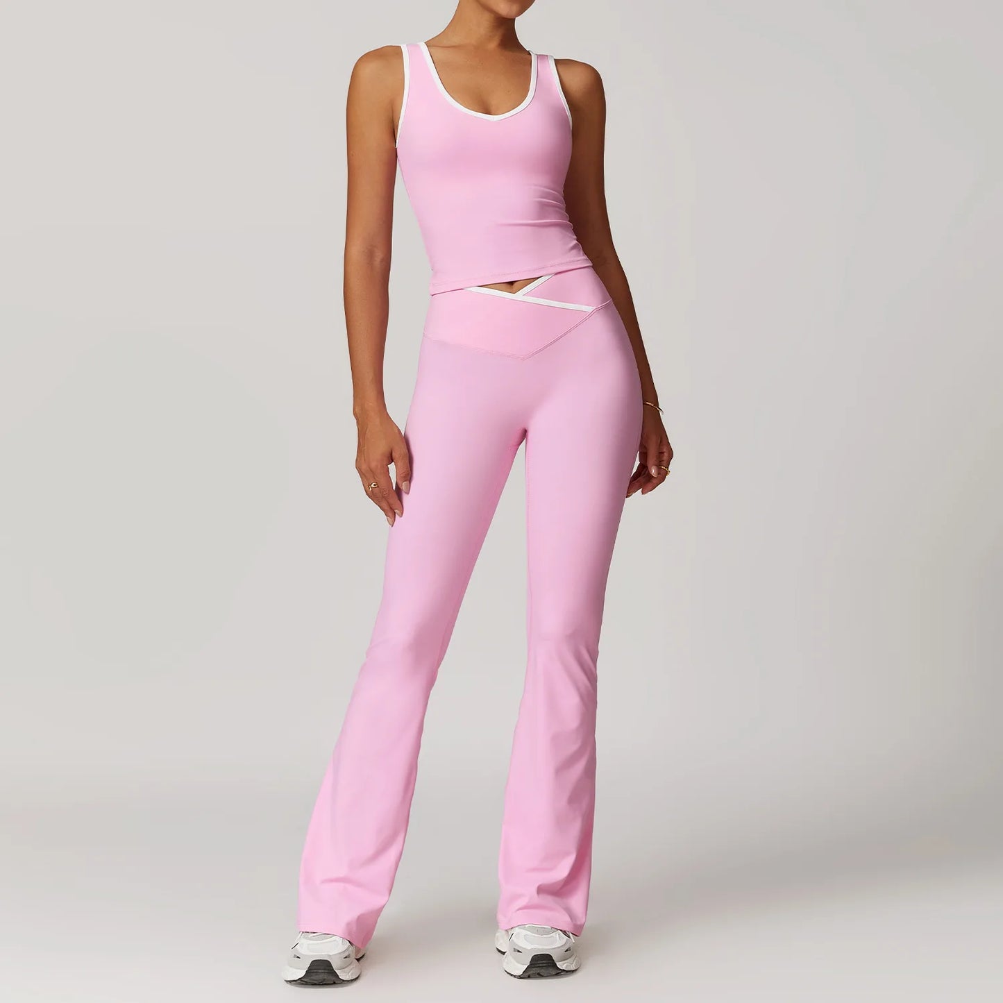 Conjunto de yoga de 2 piezas, ropa deportiva para entrenamiento, chándal de gimnasio, leggings de cintura alta, sujetador deportivo, ropa deportiva para mujer