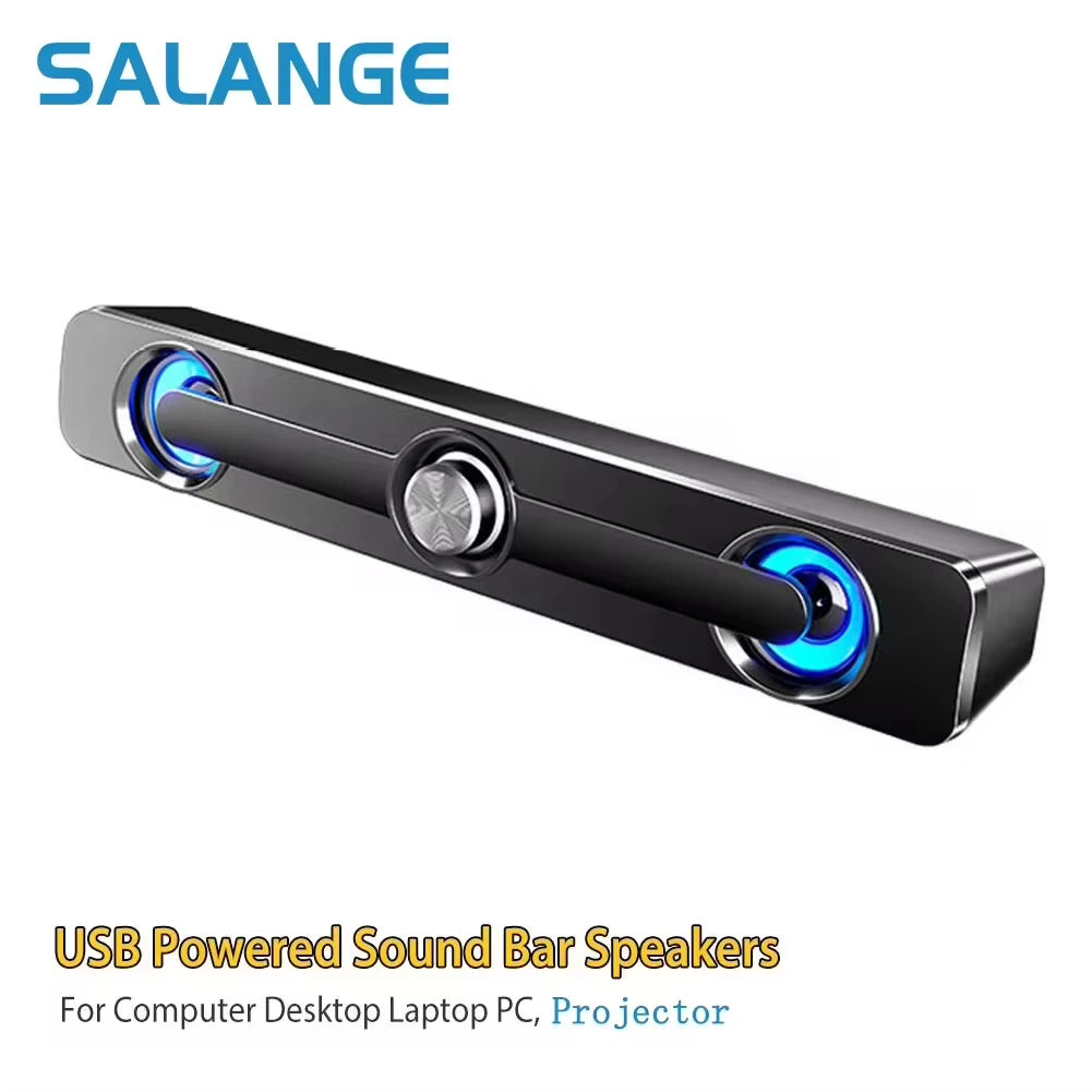Barra de sonido Bluetooth con cable USB, altavoces estéreo para proyector, PC, portátil, teléfono, ordenador, altavoz auxiliar de 3,5 mm