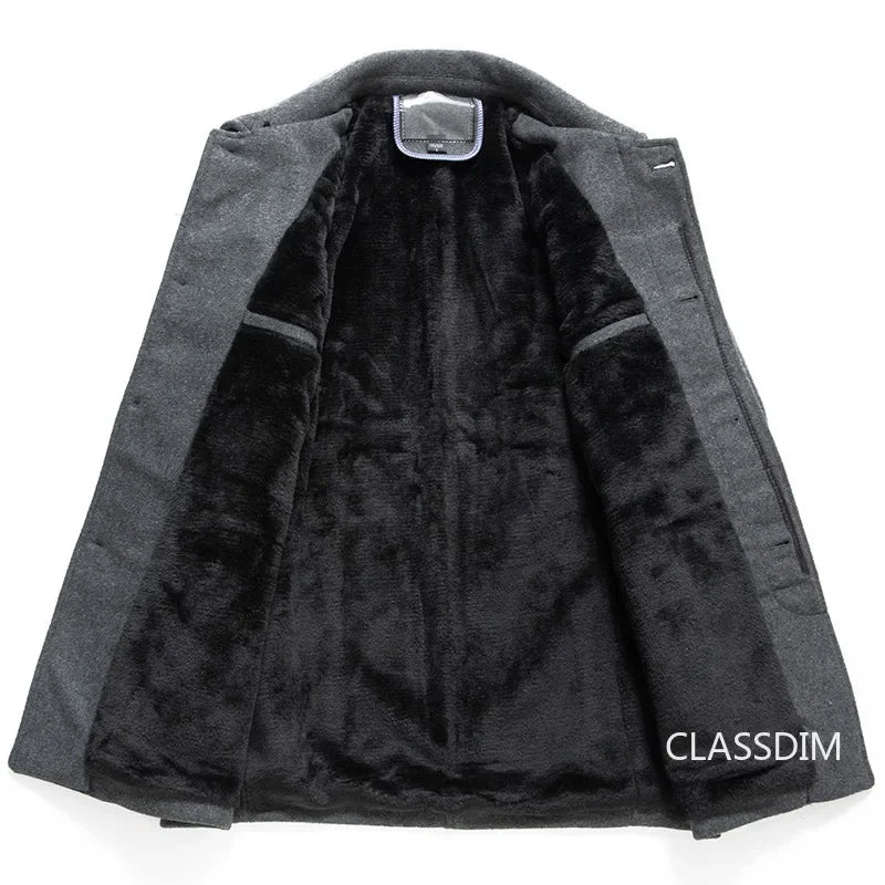 Abrigos de invierno para hombre, de lana y cachemir, con forro polar. Abrigos cálidos de invierno de alta calidad, estilo casual de negocios. Talla 4XL.