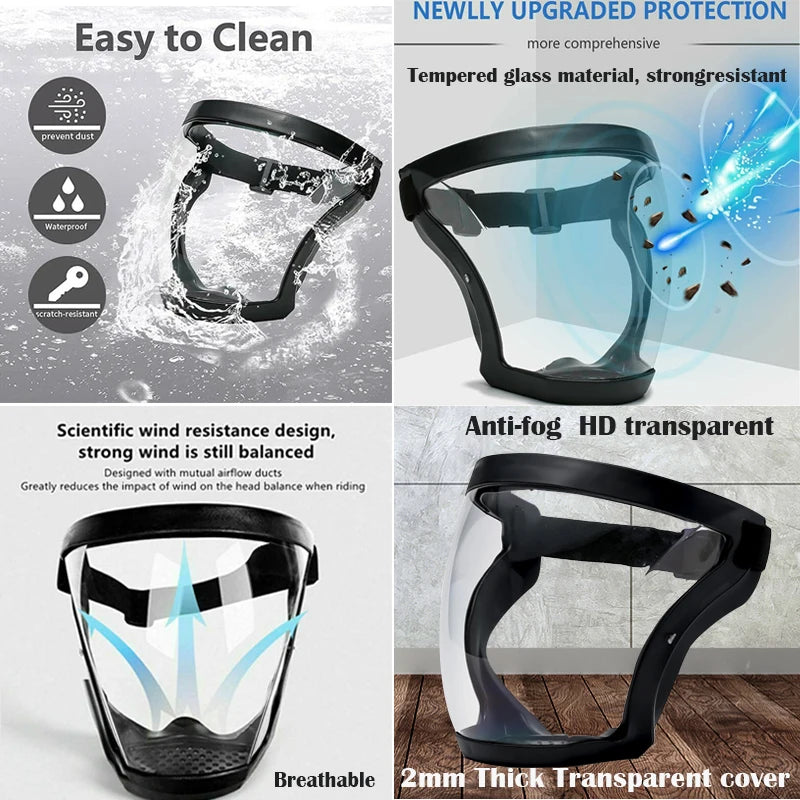 Máscara protectora facial, gafas HD TP, súper protectora, antivaho, protección facial completa, cubierta para la cabeza, reutilizable, protección de seguridad para la cocina, nuevo