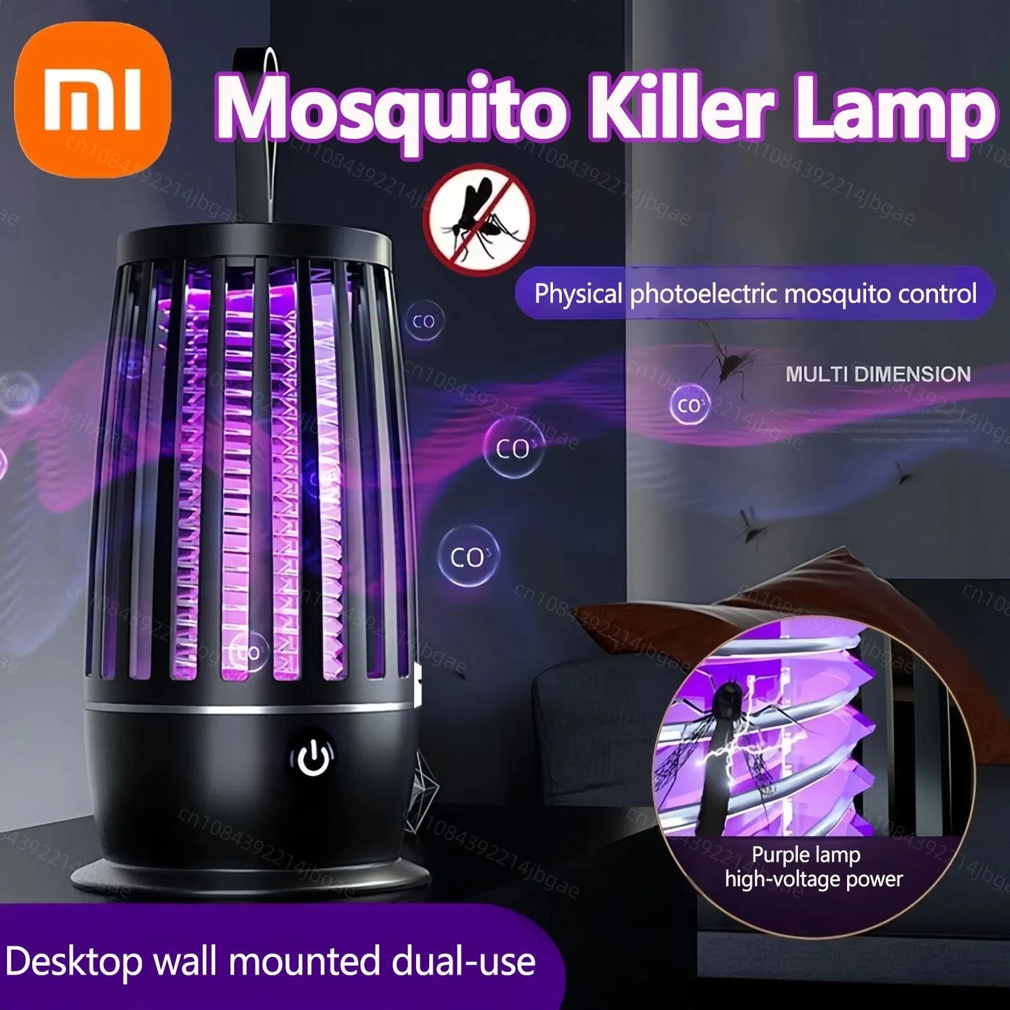 Lámpara antimosquitos Xiaomi, repelente de insectos, recargable por USB, para exteriores, silenciosa, potente, antimosquitos, eléctrica
