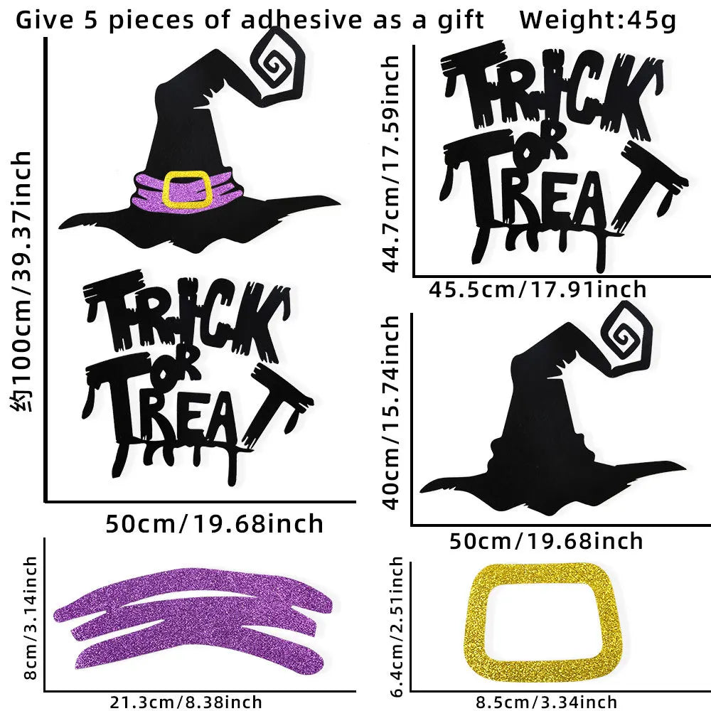 Pegatinas para puerta de habitación, decoración de Halloween, decoración de ventana, esqueleto, mano, calabaza, bricolaje, sombrero de bruja diablo, pegatinas para ventana de vidrio, fantasma