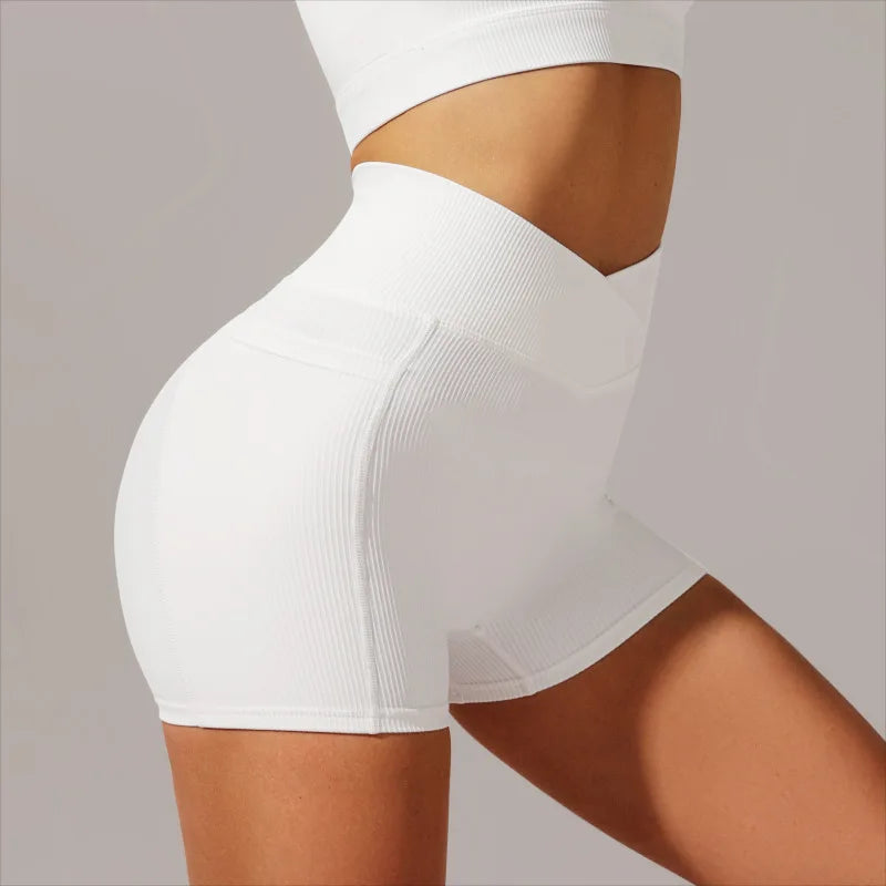 Conjunto de yoga y fitness para mujer, sujetador deportivo con cintura cruzada, mallas y pantalones cortos, ropa deportiva para mujer, conjuntos de entrenamiento, ropa para correr, fitness y gimnasio.