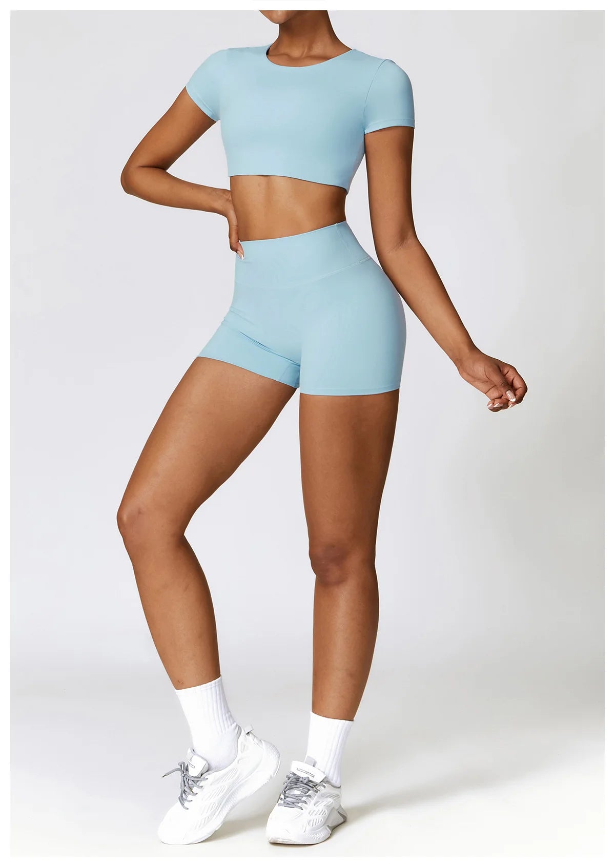 2PCS Seamless Yoga Set Women Workout Set Sportswear Gym Clothing Fitness Long Sleeve Crop Top High Waist Leggings Sports Suits