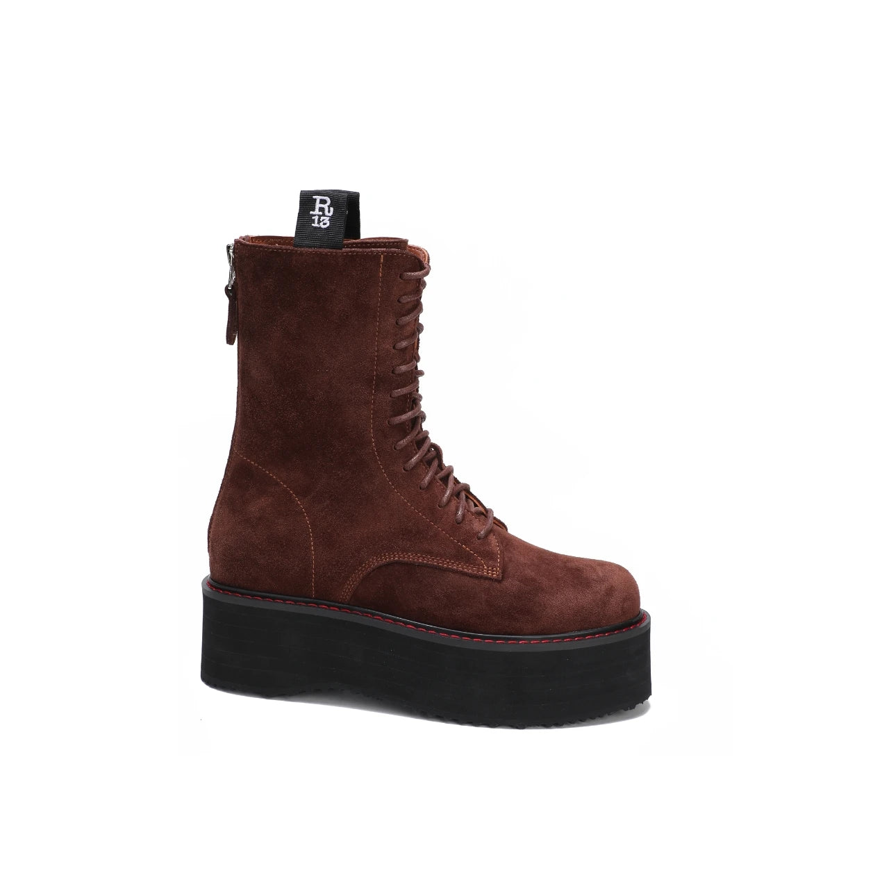 Botas de mujer de nuevo estilo con suela gruesa y cremallera trasera con cordones ajustables
